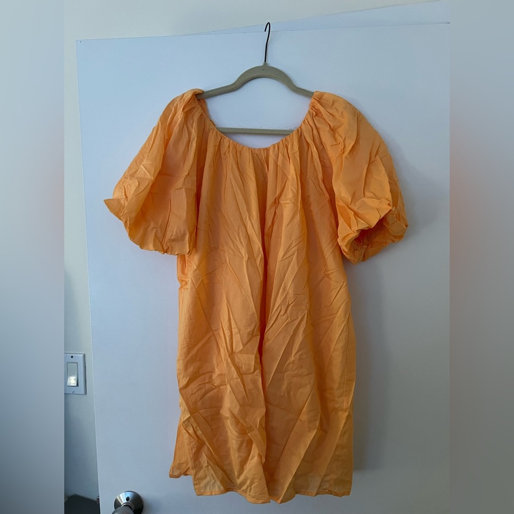 Mango Puff Sleeve Mini Dress